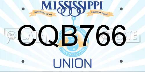CQB766 Mississippi License Plate