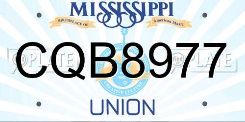 CQB8977 Mississippi License Plate
