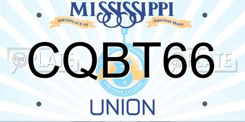 CQBT66 Mississippi License Plate