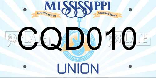 CQD010 Mississippi License Plate