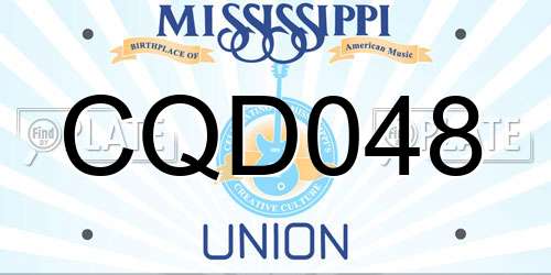 CQD048 Mississippi License Plate