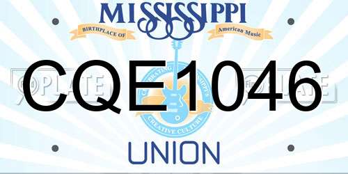 CQE1046 Mississippi License Plate