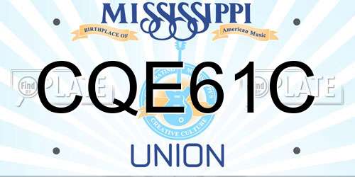CQE61C Mississippi License Plate