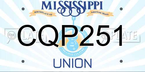 CQP251 Mississippi License Plate