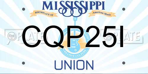 CQP25I Mississippi License Plate
