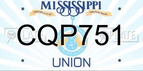 CQP751 Mississippi License Plate