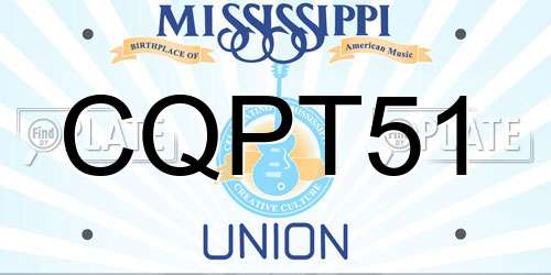 CQPT51 Mississippi License Plate