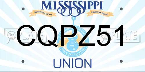 CQPZ51 Mississippi License Plate