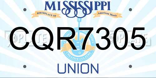 CQR7305 Mississippi License Plate
