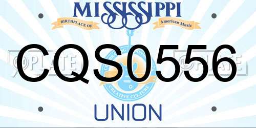 CQS0556 Mississippi License Plate