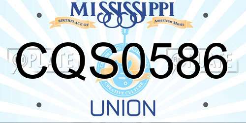 CQS0586 Mississippi License Plate