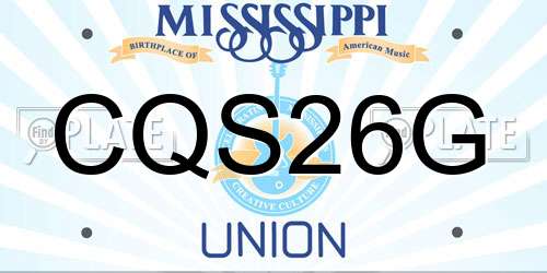 CQS26G Mississippi License Plate