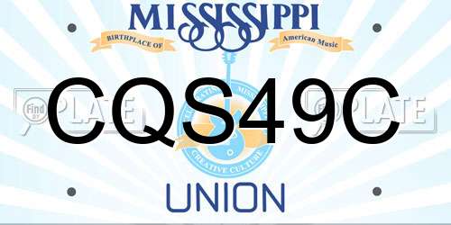CQS49C Mississippi License Plate
