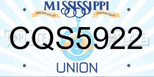 CQS5922 Mississippi License Plate