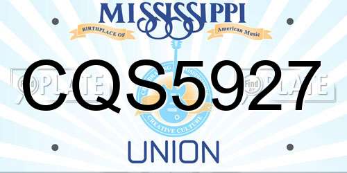 CQS5927 Mississippi License Plate