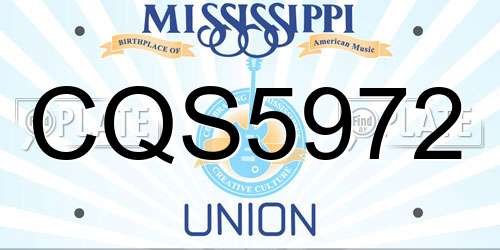 CQS5972 Mississippi License Plate