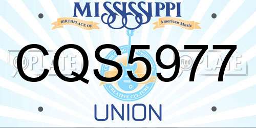 CQS5977 Mississippi License Plate