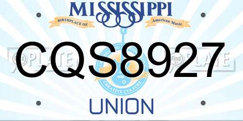 CQS8927 Mississippi License Plate