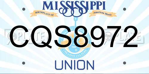 CQS8972 Mississippi License Plate