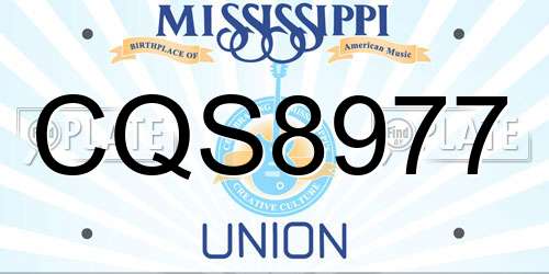 CQS8977 Mississippi License Plate