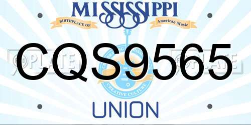 CQS9565 Mississippi License Plate