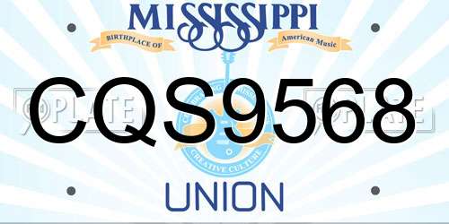 CQS9568 Mississippi License Plate