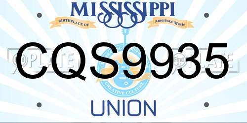 CQS9935 Mississippi License Plate