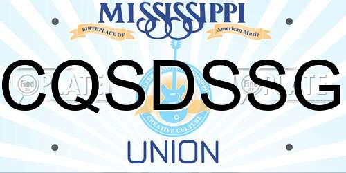 CQSDSSG Mississippi License Plate