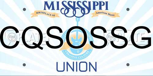 CQSOSSG Mississippi License Plate