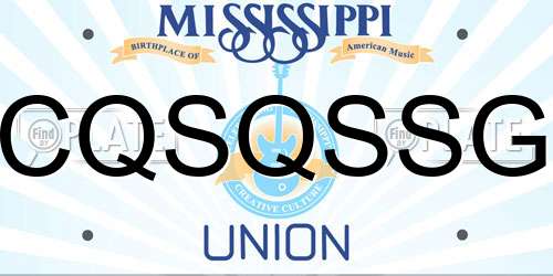 CQSQSSG Mississippi License Plate
