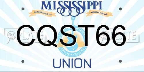 CQST66 Mississippi License Plate