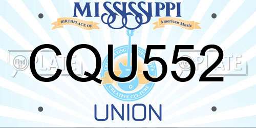 CQU552 Mississippi License Plate