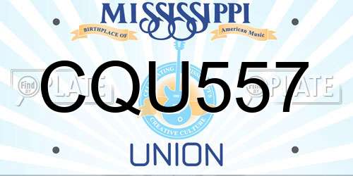 CQU557 Mississippi License Plate
