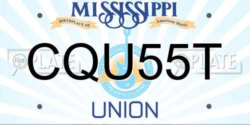 CQU55T Mississippi License Plate