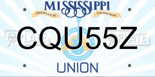 CQU55Z Mississippi License Plate