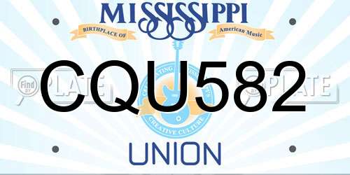 CQU582 Mississippi License Plate