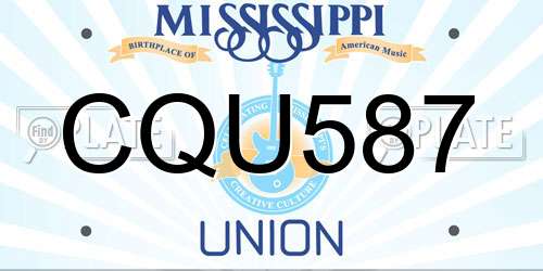CQU587 Mississippi License Plate