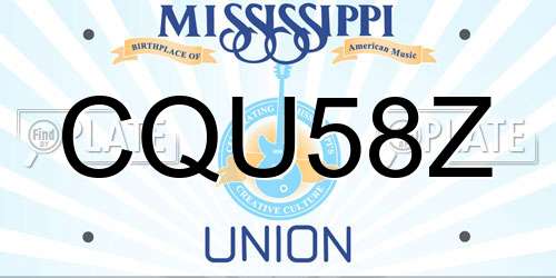 CQU58Z Mississippi License Plate