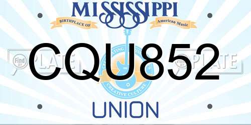 CQU852 Mississippi License Plate
