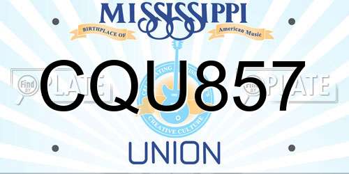 CQU857 Mississippi License Plate