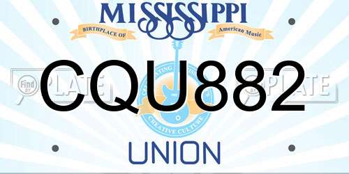 CQU882 Mississippi License Plate