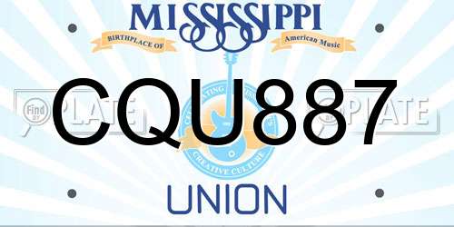 CQU887 Mississippi License Plate