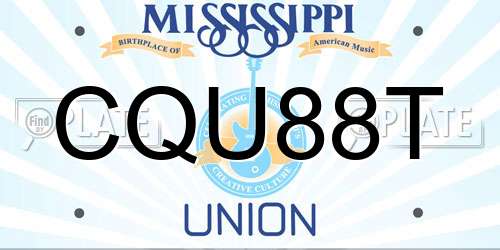 CQU88T Mississippi License Plate