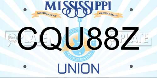 CQU88Z Mississippi License Plate