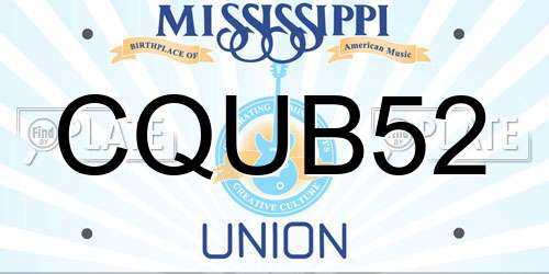 CQUB52 Mississippi License Plate