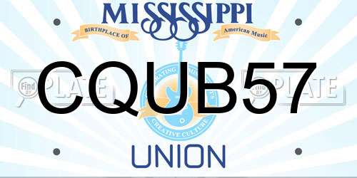 CQUB57 Mississippi License Plate