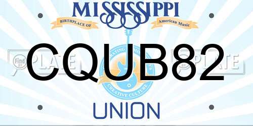 CQUB82 Mississippi License Plate