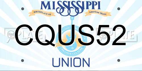 CQUS52 Mississippi License Plate