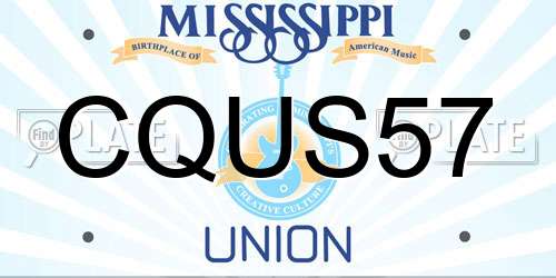 CQUS57 Mississippi License Plate
