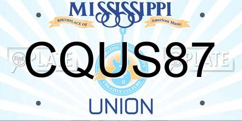 CQUS87 Mississippi License Plate